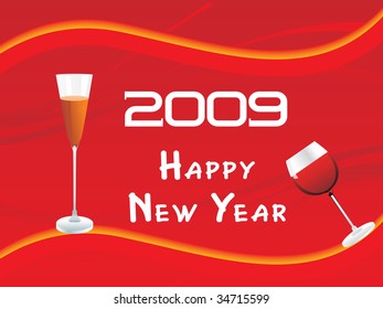 wallpaper with two glasses of champagne in a new year celebration
