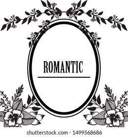 Wallpaper unique leaf flower frame for poster romantic. Vector
