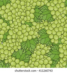Wallpaper vector green grapes. Seamless pattern background berry