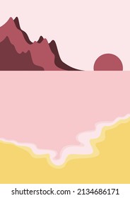 wallpaper vector lanscape mountains and beach. various colors. silhouettes of nature for background or invitation or card or banner 8