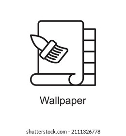 Ilustración de diseño de icono de esquema vectorial de papel de escritorio. Símbolo de mejoras en el hogar sobre el fondo blanco Archivo EPS 10
