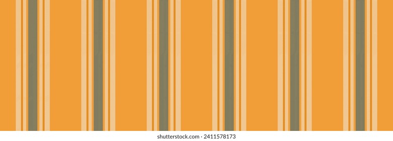 Wallpaper vertical pattern texture, aged vector seamless textile. Strip fabric background stripe lines in orange and white color.