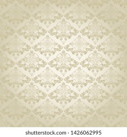 Wallpaper in vintage style on background. Floral ornament on background. Abstract vector illustration. Vector vintage illustration. Seamless floral wallpaper for your design