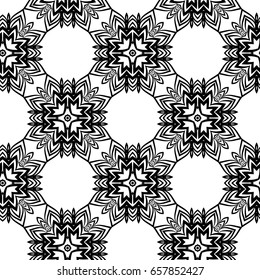 Wallpaper in the vintage style. seamless vector pattern. black, white