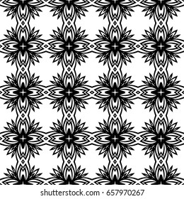 Wallpaper in the vintage style. seamless vector pattern. black, white
