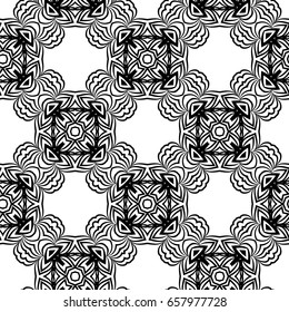 Wallpaper in the vintage style. seamless vector pattern. black, white