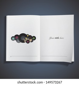 Wallpaper of vinyl printed on book. Vector design 