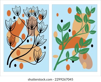 arte vectorial de pared de papel tapiz, forma abstracta, planta, para tarjeta, papel tapiz, cubierta y arte de pared. ilustración vectorial