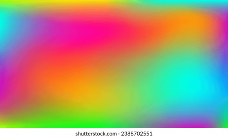 Wallpaper for web, presentation, cards, flyers. Psychedelic rainbow print. Multicolored mockup blurred ads poster. Neon festival background. Lime green yellow red coral blue purple orange blur fog. 