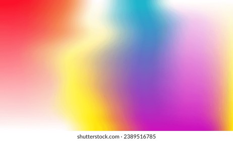 Wallpaper for web, presentation, cards, flyers. Neon festival background. Psychedelic rainbow print. Multicolored mockup blurred ads poster. Lime white yellow red coral blue purple orange blur fog. 