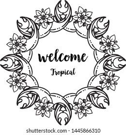 Wallpaper welcome tropical, elegant flower, style modern. Vector