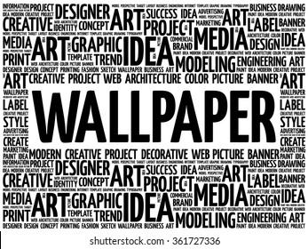 WALLPAPER word cloud, creative business concept background