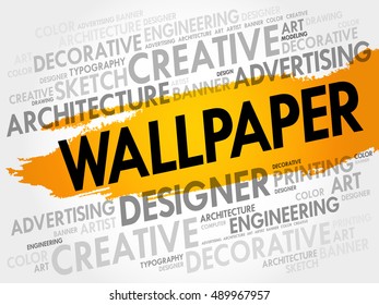 WALLPAPER word cloud, creative business concept background