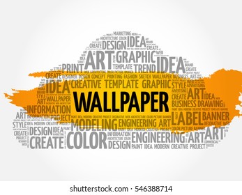 WALLPAPER word cloud, creative business concept background