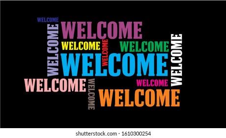 Wallpaper Word WELCOME. Colorful.