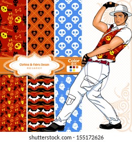 wallpaper, wrapper, fabric ,handsome cool man design 