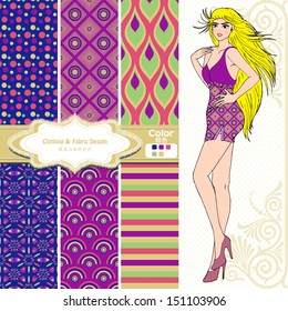 Wallpaper ,wrapper ,fabric ,nice fashion girl design 