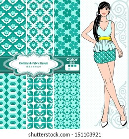 Wallpaper ,wrapper ,fabric ,nice fashion girl design 