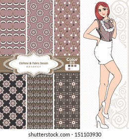 Wallpaper ,wrapper ,fabric ,nice fashion girl design 