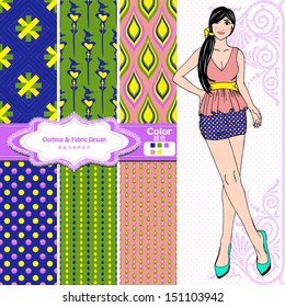 Wallpaper ,wrapper ,fabric ,nice fashion girl design 