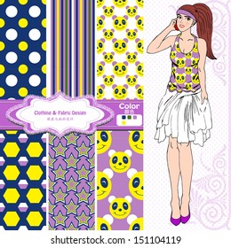 Wallpaper ,wrapper ,fabric ,nice fashion girl design 