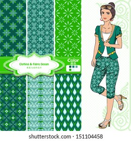 wallpaper, wrapper ,fabric ,nice fashion girl design 