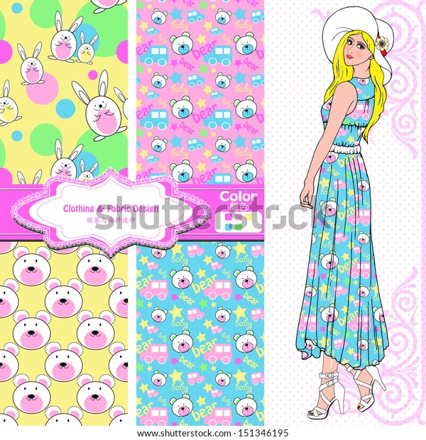 wallpaper,\
wrapper, fabric ,nice fashion girl design\
