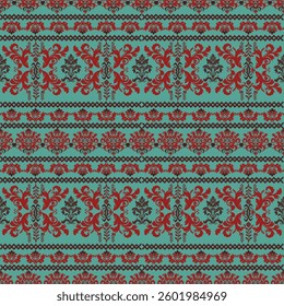 wallpaper, wrapping, fabric, clothing , Abstract Ethnicart, Seamless pattern in tribal, folk embroidery, and Mexican style, Aztec geometric art ornament print, Design for carpet , cover