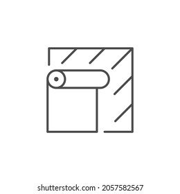 Wallpapering process line outline icon