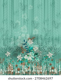 Fondos de pantalla marco tarjetas de felicitación de Tarjeta de regalo y creación con adornos de flores mogoles pero motivos geométricos tiras multicolor y fondo. Textil Digital India Daman de lujo Frontera patrón de obras de arte