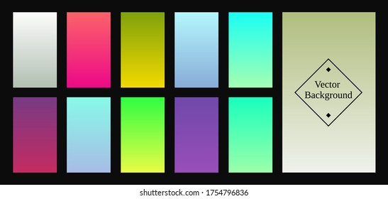 Wallpapers set for mobile app. Vector illustration

