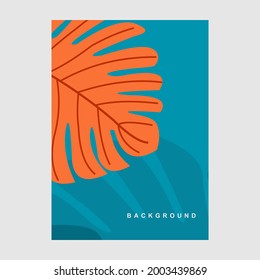  wallpapers with tropical leaves and plants in minimal simple.Vector abstract backgrounds .banners, posters, cover design templates, social media stories.