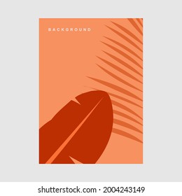  wallpapers with tropical leaves and plants in minimal simple.Vector abstract backgrounds .banners, posters, cover design templates, social media stories.