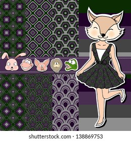 wallpaper.wrapper, fabric ,funny cartoon design