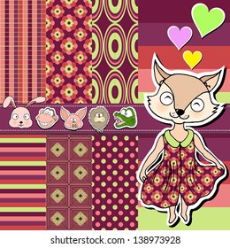 wallpaper,wrapper,fabric ,funny cartoons design