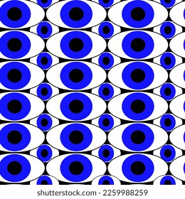 the walls have eyes seamless vector pattern