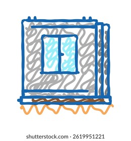 walls of panel house doodle icon sketch vector. walls of panel house sign. isolated symbol illustration