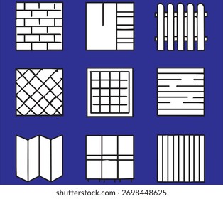 Vetor de coleção de ícones de paredes e partições 
Arquivo EPS