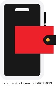 Wallter Money Cash Icon Vector Flat Illustration
