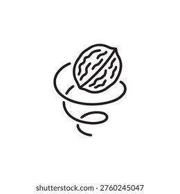 Walnut Cracking Line Icon  Eatable