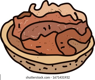 Walnut cream, illustration, vector on white background.