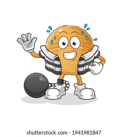 walnut criminal vector. cartoon character