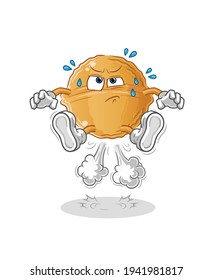  walnut fart jumping illustration. character vector