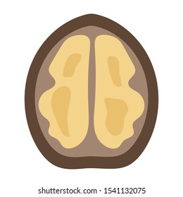 walnut flat icon on white background. You can be used walnut icon for several purposes.