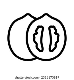 Ilustración del logotipo de la nogal, del icono plano de la fruta. Juego de iconos de frutas. Adecuado Para Diseño Web, Logotipo, Aplicación.
