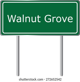 Walnut Grove, Alabama, road sign green vector illustration, road table, USA city