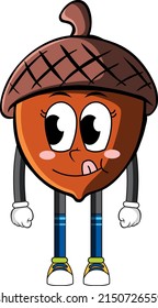 Walnut with happy face illustration