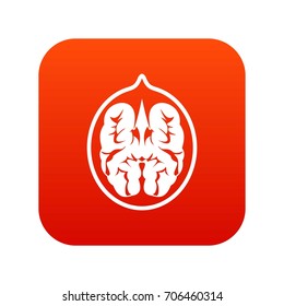Walnut icon digital red for any design isolated on white vector illustration