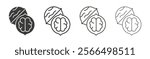 Walnut icon flat and linear vector illustration on white background.