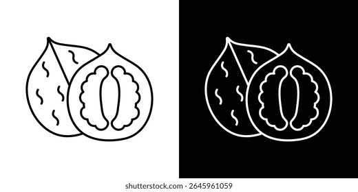 Ícone de noz Vetor de logotipo de estilo plano. perfeito para designs de interface de usuário